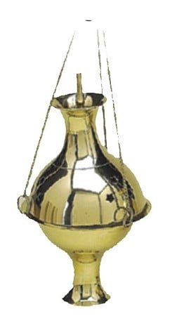 [1676] Hanging Brass Burner – 7"