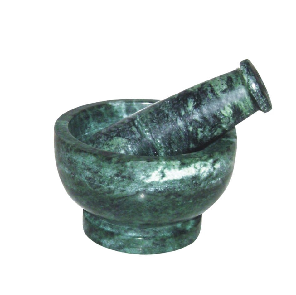[17537] Green Marble Mortar & Pestle – 4"