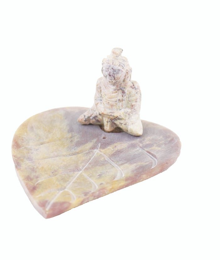 [17560] Buddha Soapstone Incense Burner – 4"