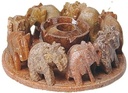 Soapstone Elephant Ring Incense Burner – 5"
