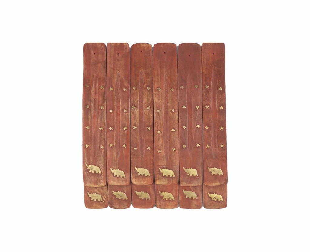 [25807] 11" Elephant Wooden Ash Catchers – Set of 12