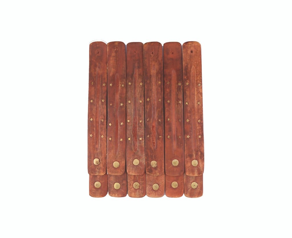 [25808] 11" Sunburst Wooden Ash Catchers – Set of 12