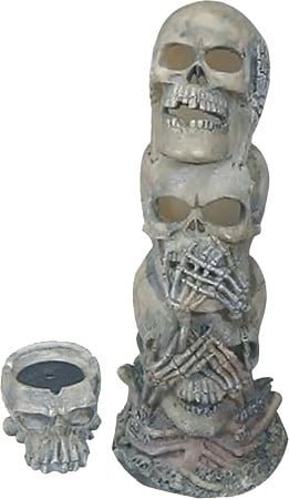 [31220] Skull Incense Cone Burner – 10" Polyresin
