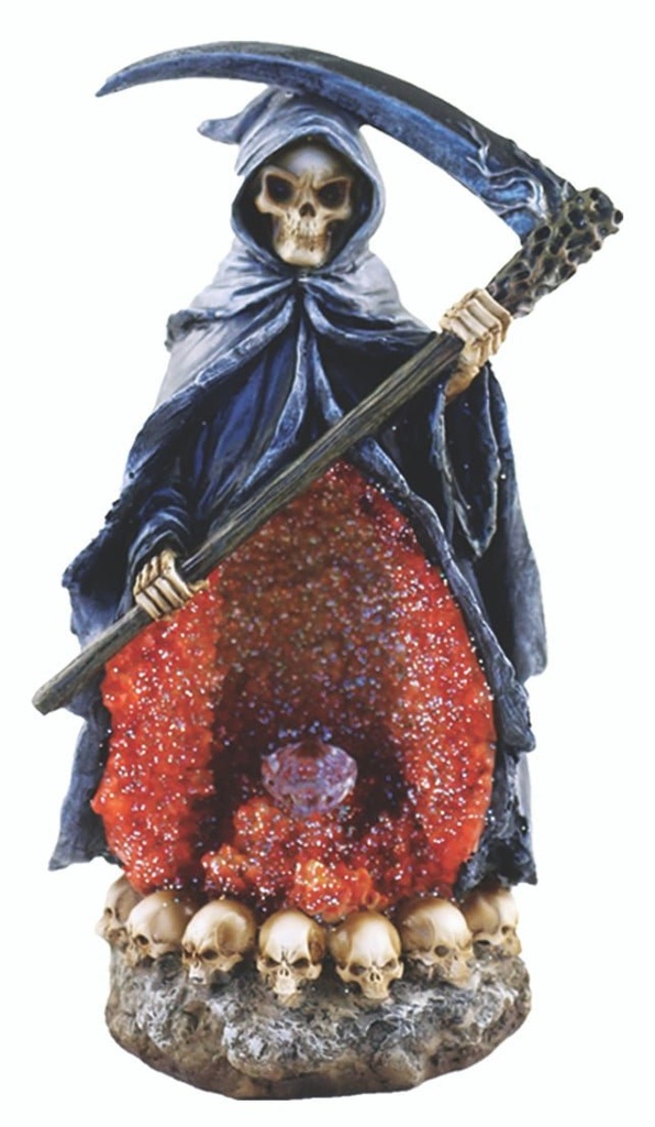 [31524] Red Grim Reaper Backflow Burner w/ LED – 10"