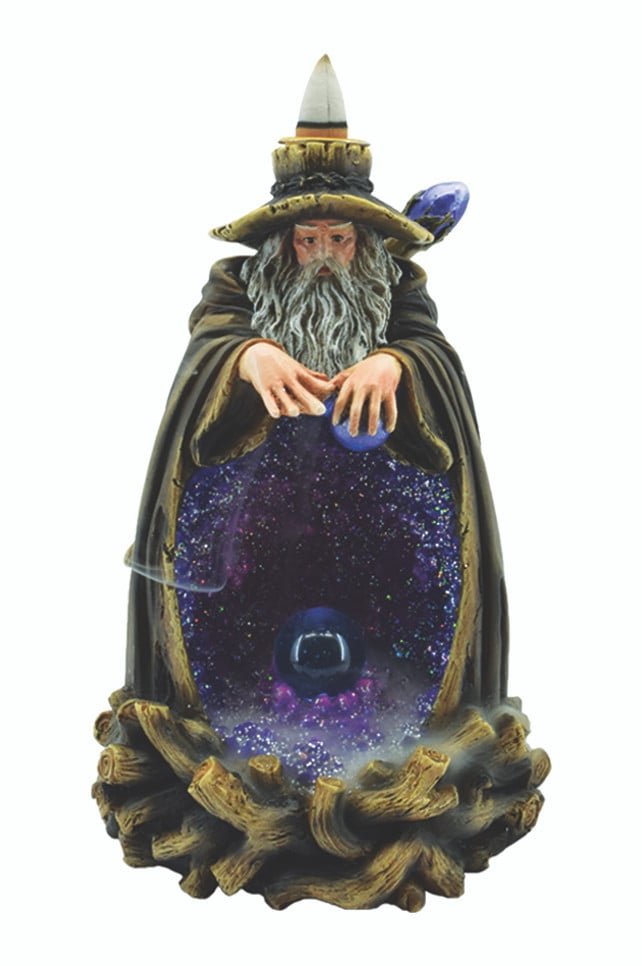 [31527] Blue Spell Casting Wizard Backflow Burner w/ LED – 7"