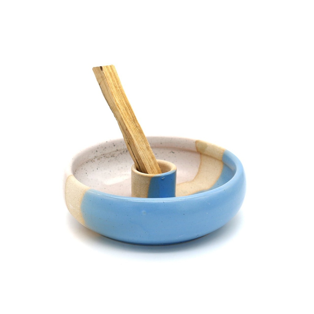 [31583] Light Blue Ceramic Palo Santo Burner