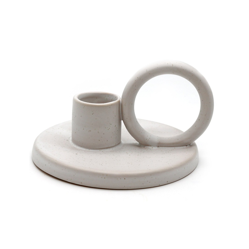 4" White Ceramic Candle Holder & Palo Santo Burner