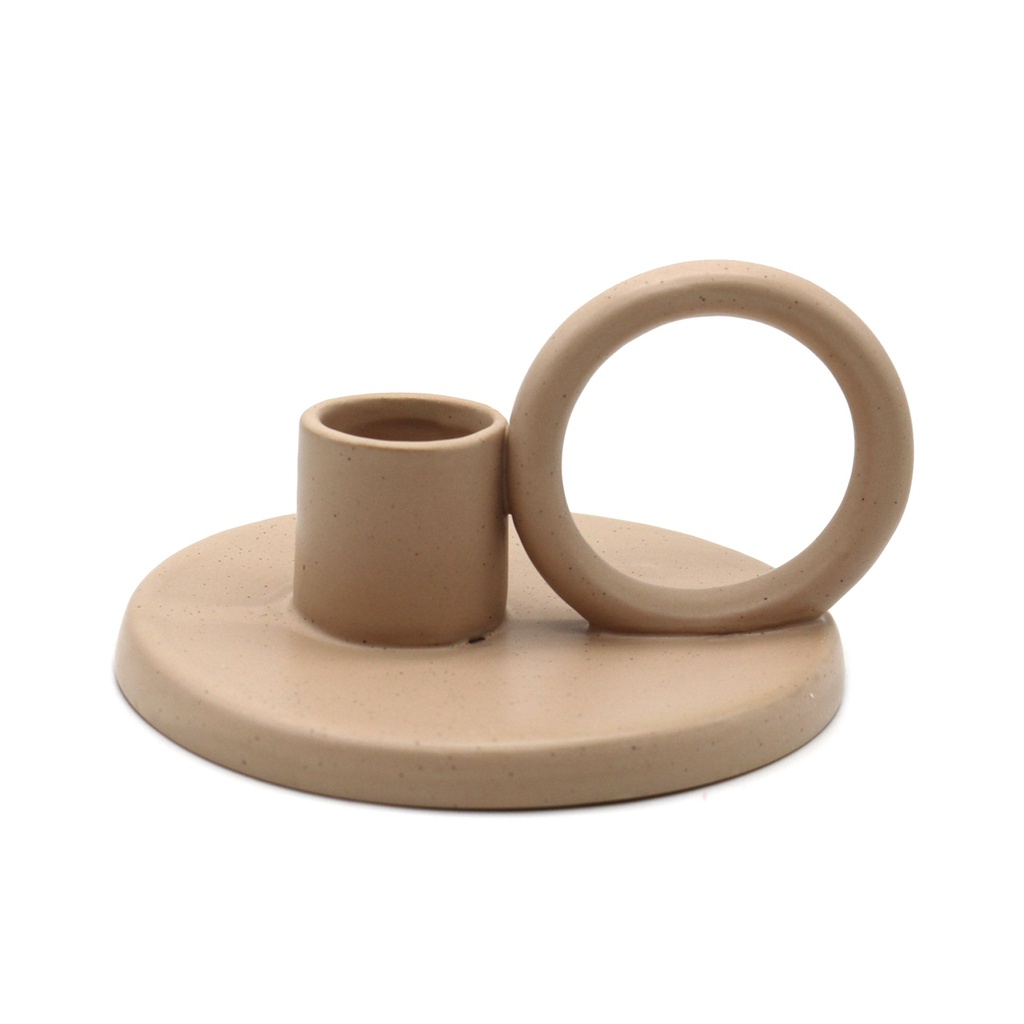 4" Beige Ceramic Candle Holder & Palo Santo Burner