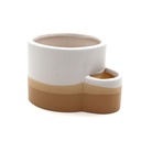 White & Brown Ceramic Sage & Palo Santo Holder w/ Match Slot