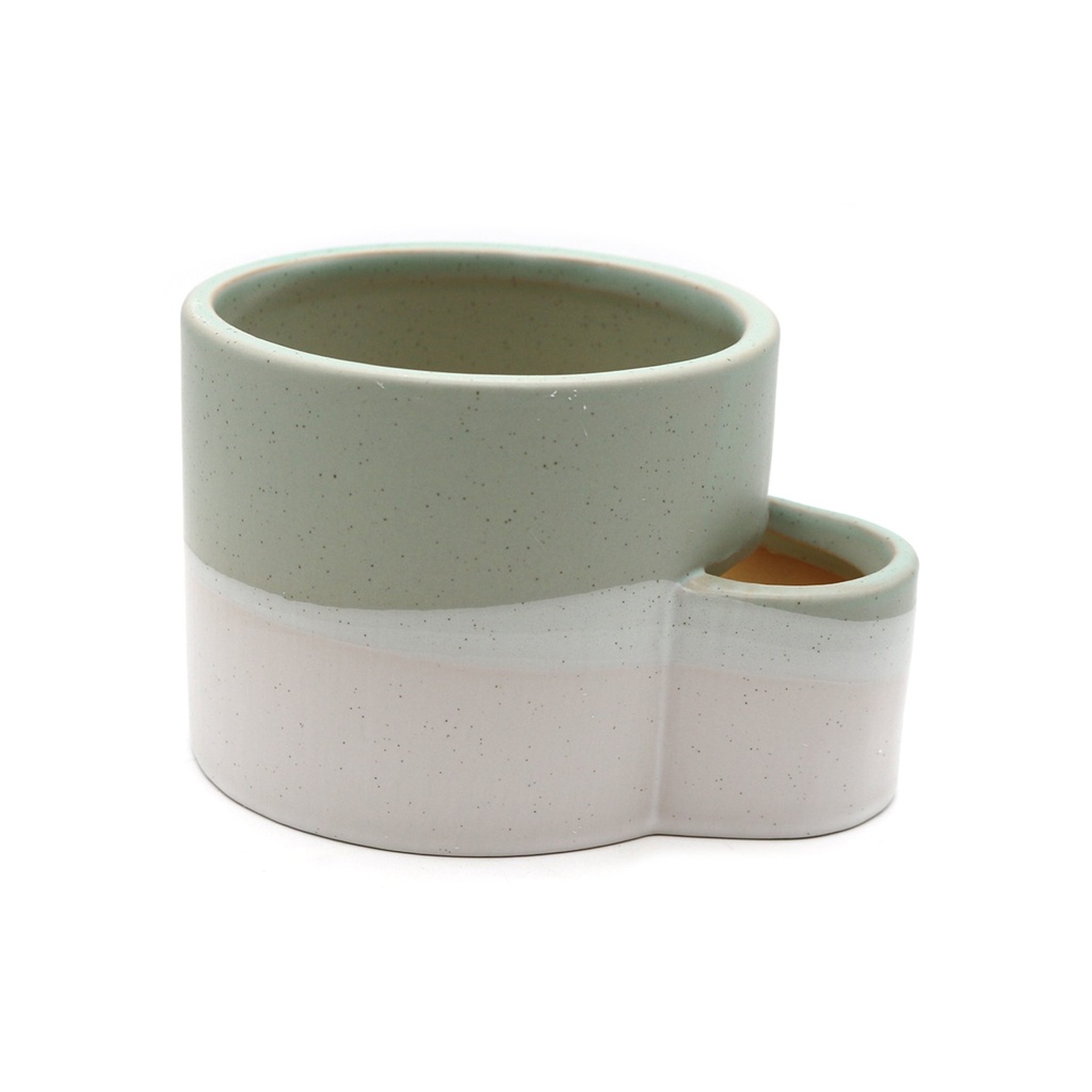 White & Green Ceramic Sage & Palo Santo Holder w/ Match Slot