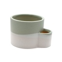 White & Green Ceramic Sage & Palo Santo Holder w/ Match Slot