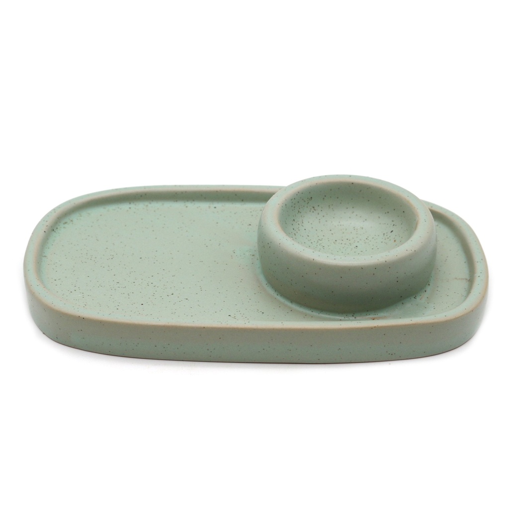 6.5" Sage Green Ceramic Burner Plate