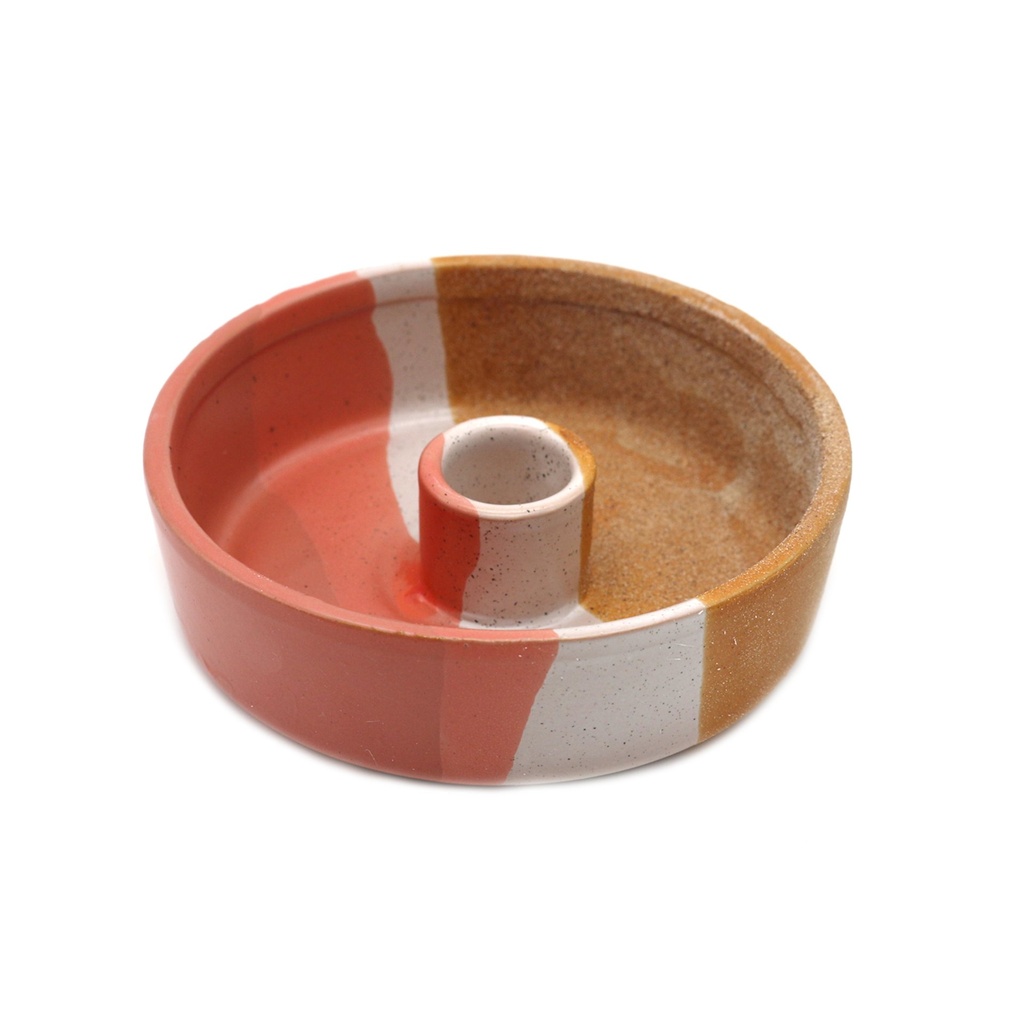 Textured Rose & Beige Ceramic Palo Santo Burner