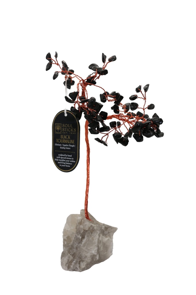 [32194] Black Tourmaline Crystal Tree – 100 Beads